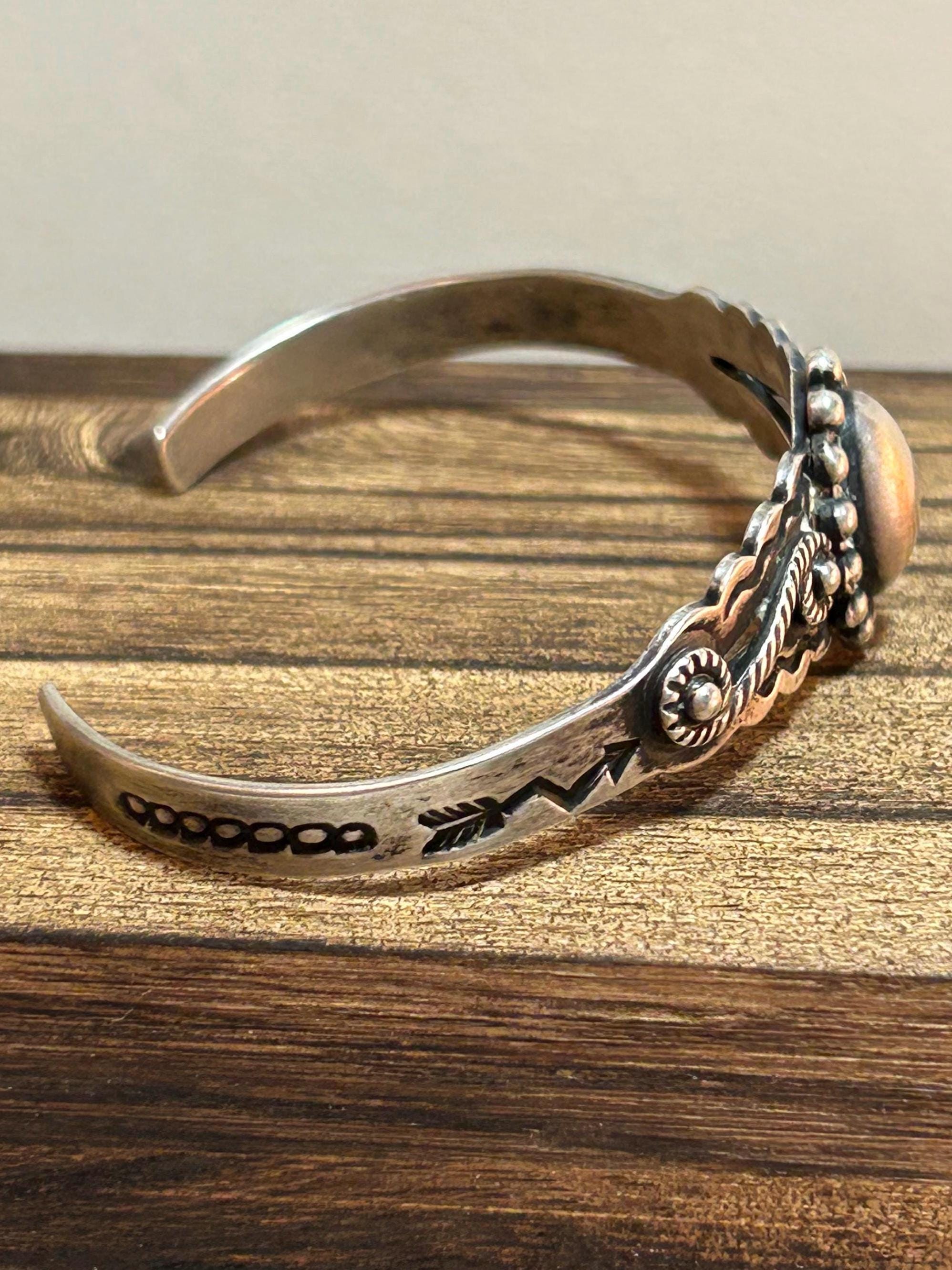 Fred Harvey Era Sterling Concho Cuff Bracelet Navajo 925