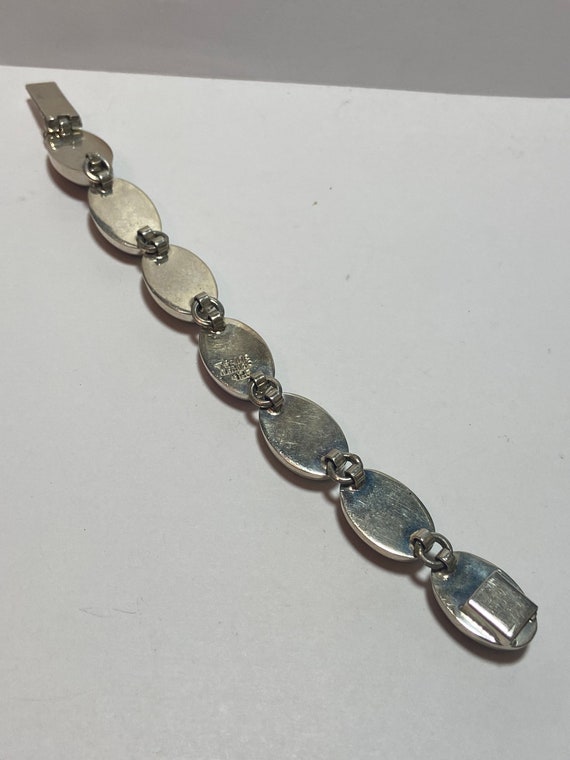 Taxco Multi Stone Sterling Bracelet 6.75" 43g Lap… - image 10