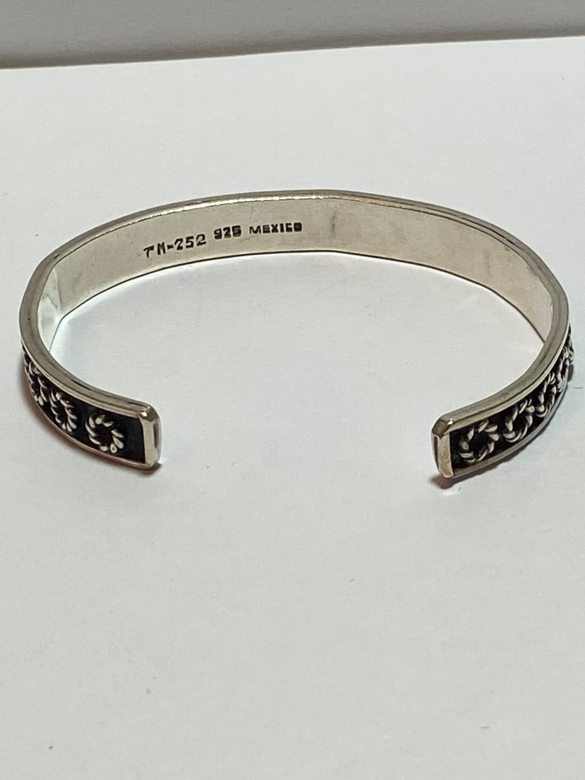 Taxco Sterling Cuff Bracelet 925 Silver Rope Mexico Mexican Taxco Sterling Cuff Bracelet 925 Silver Rope Mexico Mexican