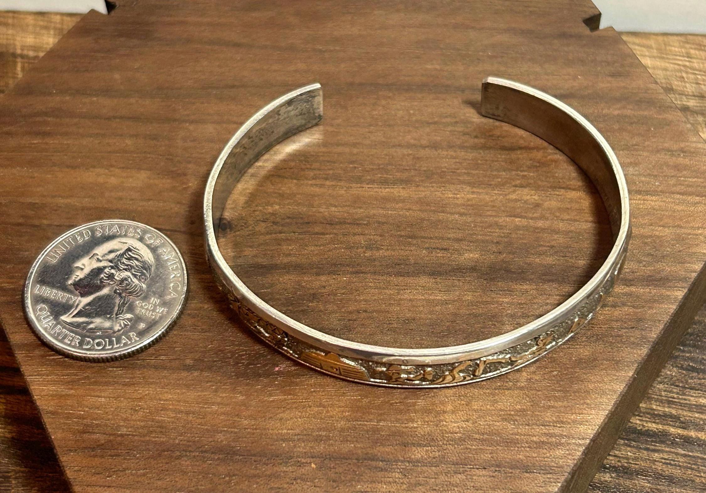 Navajo 12K Storyteller Cuff Bracelet Tom Sylvia Kee 12KT
