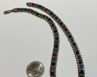 Milor マルチストーン スターリングネックレス 17.5インチ バイク