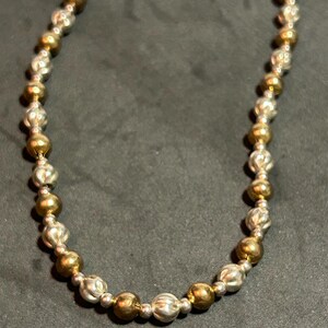 イタリア製 14K スターリングシルバー ビーズネックレス 16インチ 14KT 