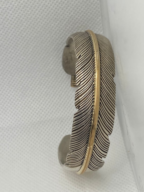 Buy Navajo 14K Sterling Feather Cuff Bracelet Harvey Mace 925