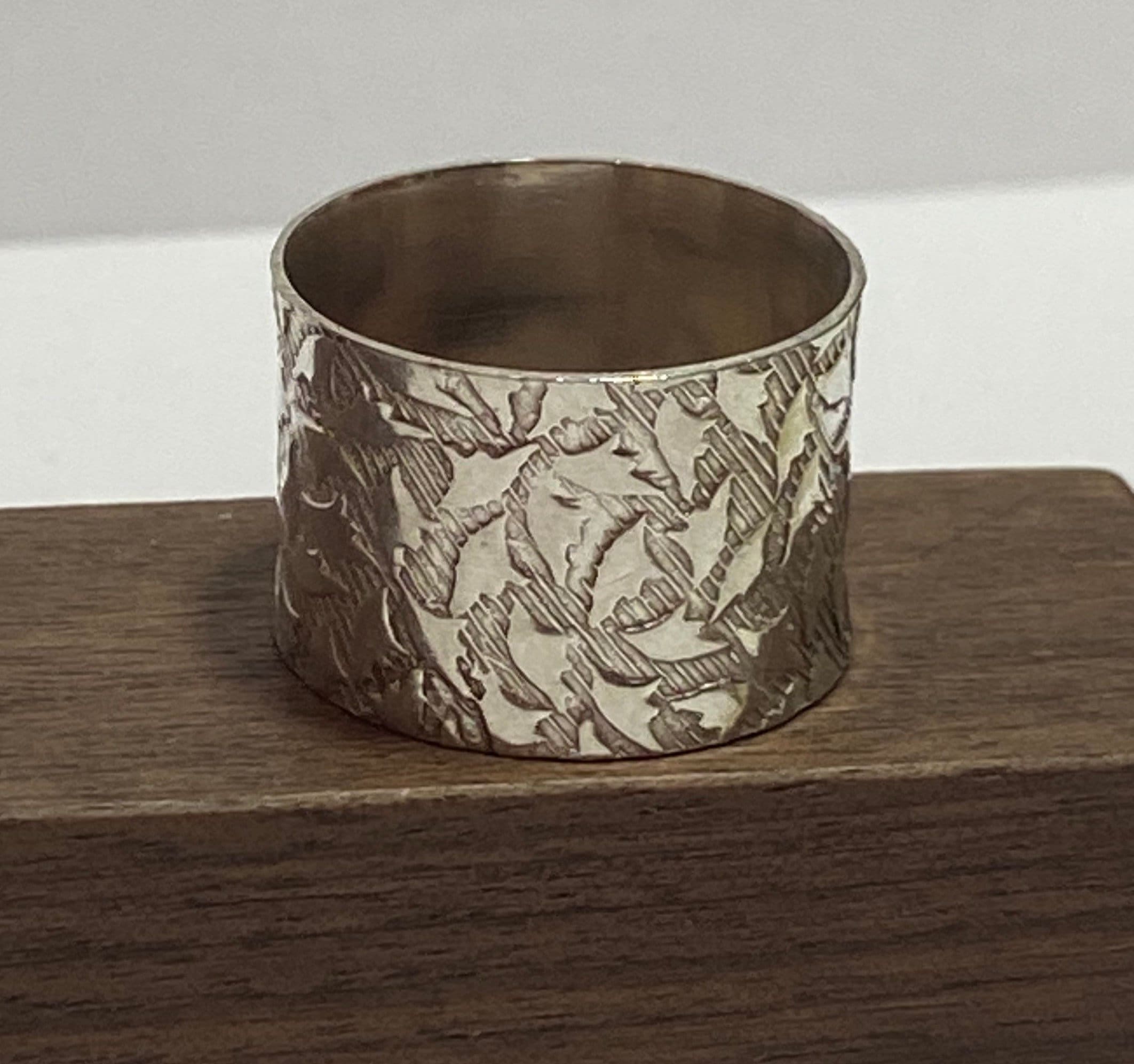 驚きの値段で Sterling Leaves Vintage Band Silver 925 9.5 Sz Ring アクセサリー