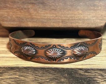 Vintage Navajo Bell Trading Post Stamped Thunderbird Solid Copper