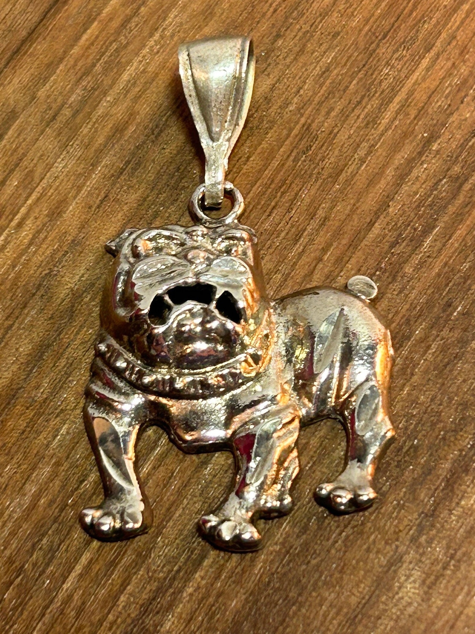 925 Sterling Silver Vintage Bulldog Pendant - Etsy