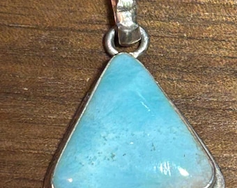 Larimar Sterling Anhänger 925 Silber Dominikanische Republik 4 Halskette Vintage Schmuck Südwestern Jahrestag Geburtstag Weihnachtsgeschenk