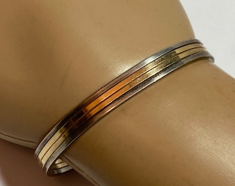 Tahe NAVAJO Sterling and 1/20 12K GF Cuff Bracelet - Etsy
