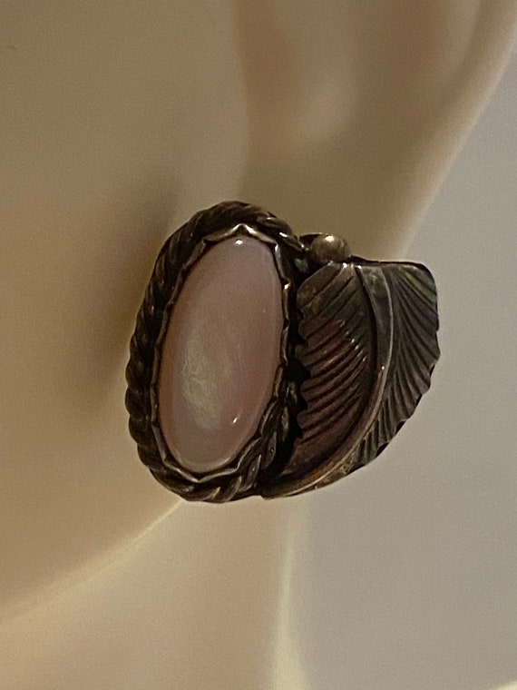 Navajo Pink Mussel Sterling Earrings Helen Harriso