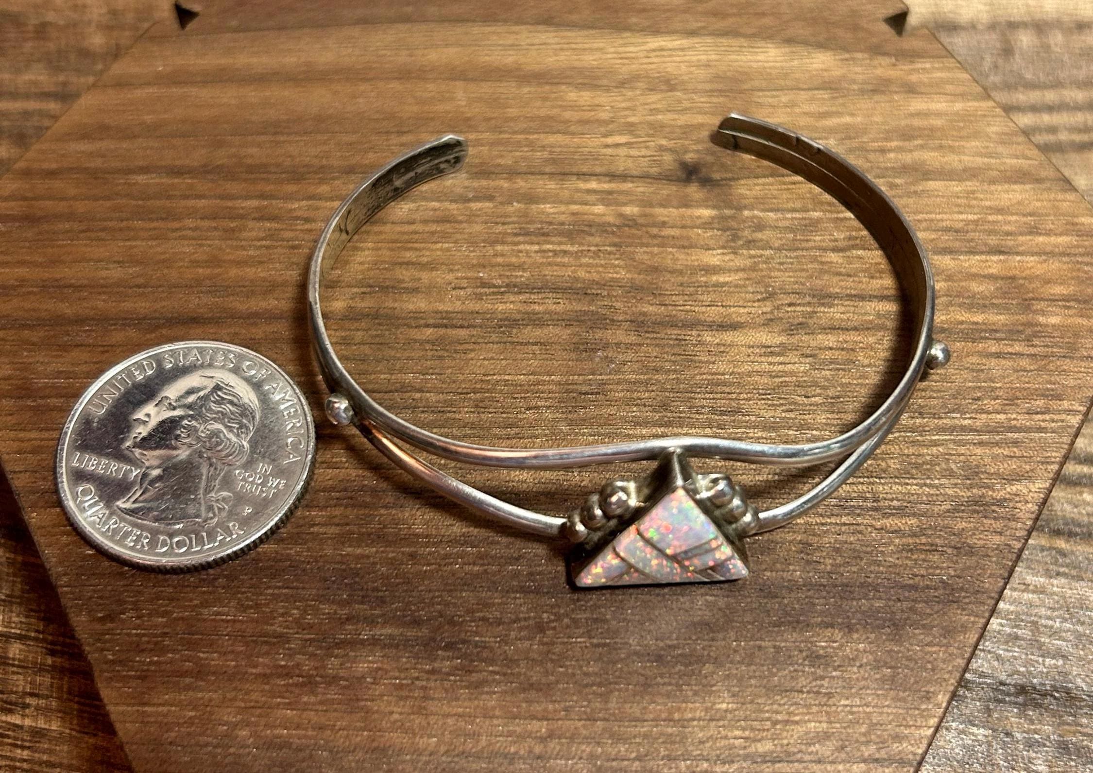 Navajo Opal Sterling Cuff Bracelet Jason Livingston 925 Silver
