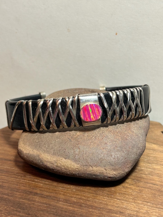 Very Rare Pink Opal Vintage Southwest Sterling Silver Bracelet Very Rare Pink Opal Vintage Southwest Sterling Silver Bracelet