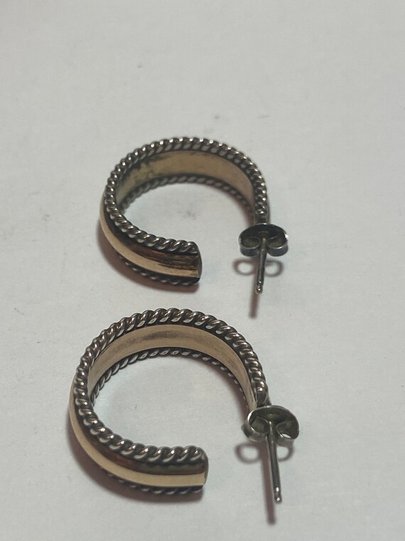 Navajo 12K Sterling Hoops Earrings 12KT Gold Fill… - image 9