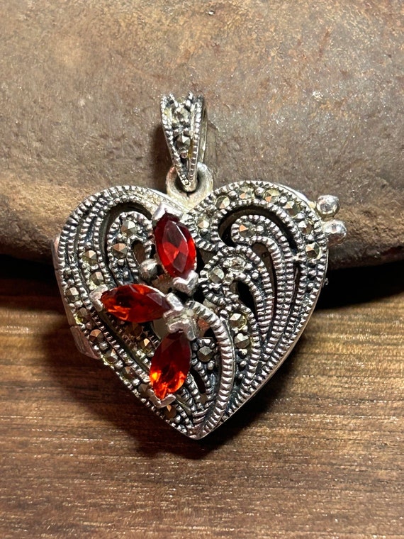 ◆STONEHENgE◆ silver heart necklace SC1682 🔥925 Sterling Silver Heart Necklace White Stone CZ Pendant