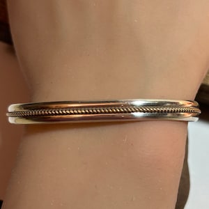 Navajo 12K Sterling Cuff Bracelet Melissa Yazzie 925 Silver 12KT GF Vintage Jewelry Native Southwestern Birthday Christmas Gift Anniversary