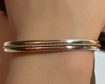 Navajo 12K Storyteller Cuff Bracelet Tom Sylvia Kee 12KT Gold