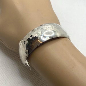Danish Sterling Cuff Bracelet Hammered 925 Silver Denmark Scandinavian Vintage Southwestern Jewelry Birthday Anniversary Christmas Gift