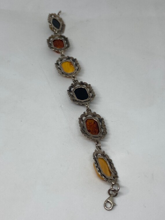 Baltic Amber Sterling Bracelet 7.25" Yellow Butte… - image 3
