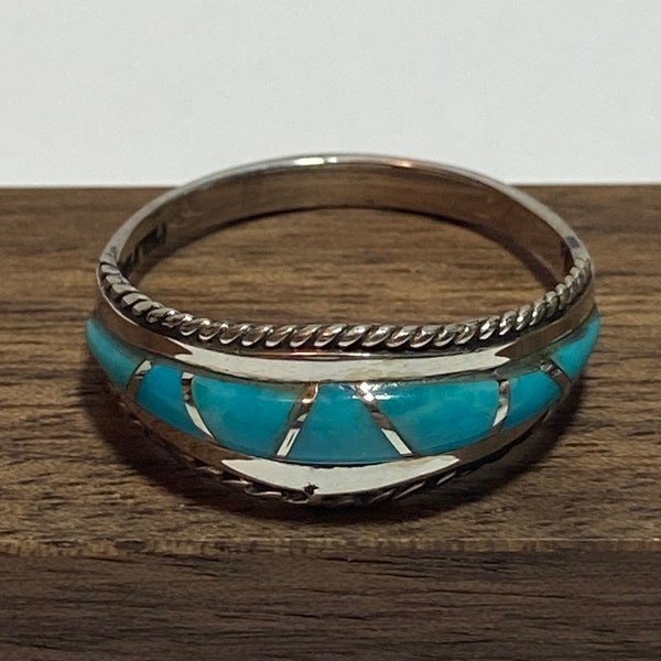 Sleeping Beauty Turquoise Sterling Ring Band Sz 8 9 10 11 Unisex Men's 925 Silver Vintage Jewelry Southwestern Christmas Birthday Gift