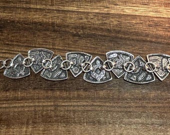 ロニーカポス　ブレスレット ステンレスCZ喜平ブレスレット 14mm [b284-silver-14mm