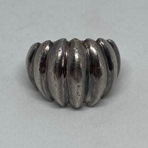 Anillo abovedado de plata de ley Taxco talla 6, banda de plata 925, sello mexicano, joyería vintage del suroeste, regalo de cumpleaños, aniversario y Navidad