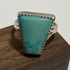 Bague navajo turquoise taille 6,5 en argent 925 vintage bijoux natif du sud-ouest anniversaire Noël cadeau d'anniversaire cercueil de la Saint-Valentin