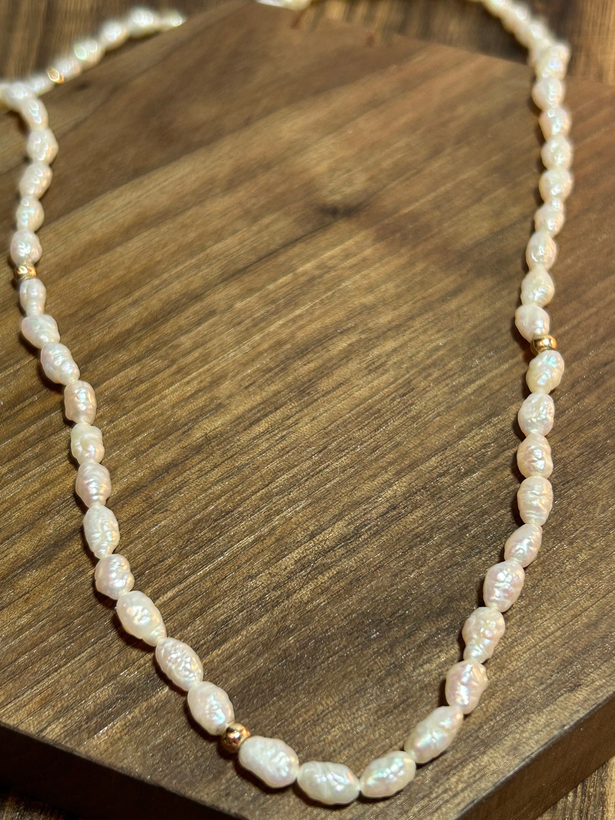 14K Pearl Necklace 16.5