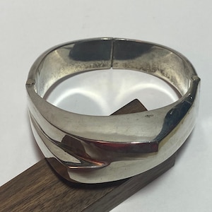 Taxco Sterling Bracelet 70g Bangle Sheila 925 Silver Mexico Art Deco Vintage Jewelry Southwestern Anniversary Birthday Christmas Gift