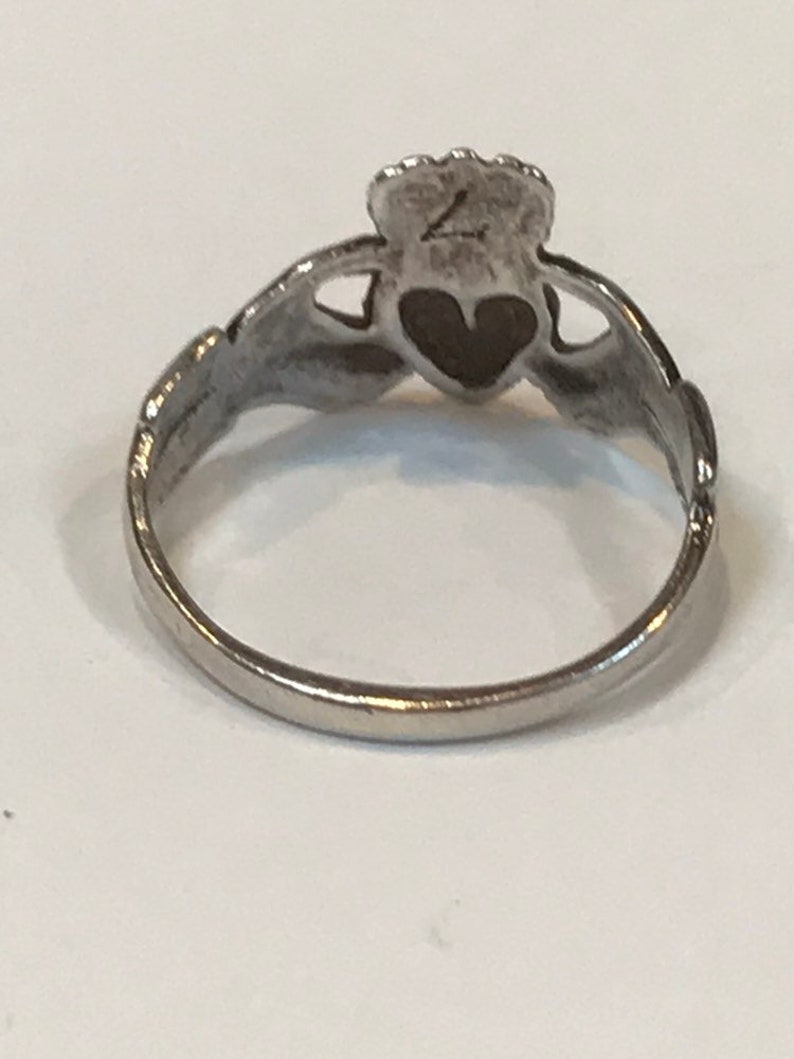 ON SALE Claddagh Sterling Ring Sz 10 Ireland Irish Men/'s Unisex 925 Silver Celtic Wedding Band Vintage Jewelry Birthday Anniversary Christma