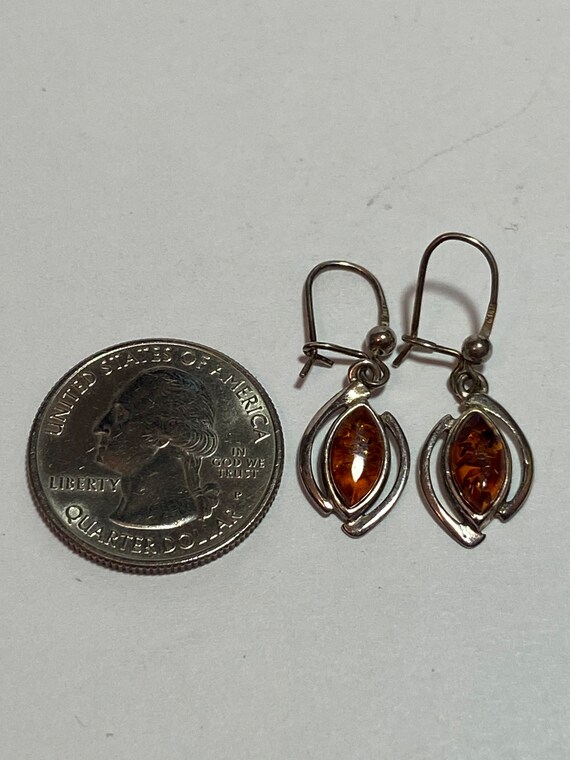Orecchini Donna In Argento 925 Con Ambra Baltica Cognac – Modello 89 – Gioiello Con Certificato E Custodia