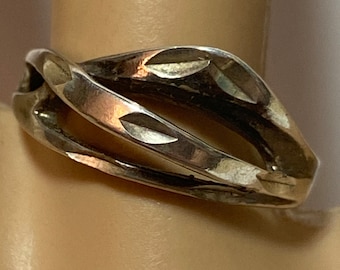 Gehamerde Sterling Ring Band Sz 7 925 Zilveren Vintage Zuidwestelijke Sieraden Verjaardag Verjaardag Vakantie Kerstcadeau Belofte Moederdag