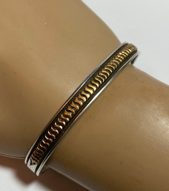 ナバホ シルバー バングル 925 スターリング12K Daniel Make NAVAJO