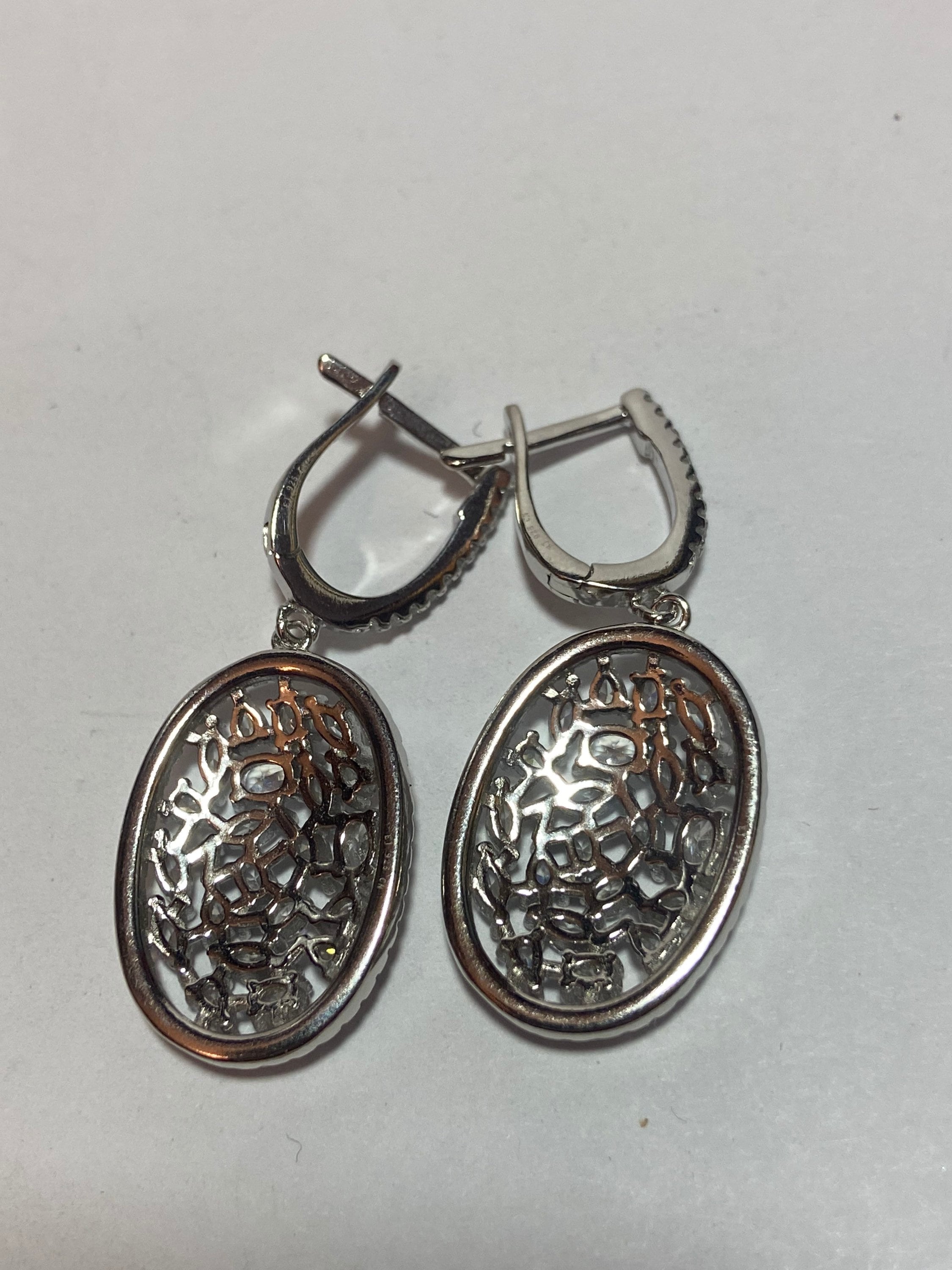 Set Orecchini A Cerchio In Argento 925 Con Zirconie – Lunetta Diamonique, Anti-appannamento