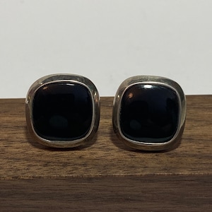 Taxco Onyx Sterling Earrings 925 Silver Black Mexico Vintage Jewelry Southwestern Birthday Anniversary Christmas Gift Mother&#39;s Day