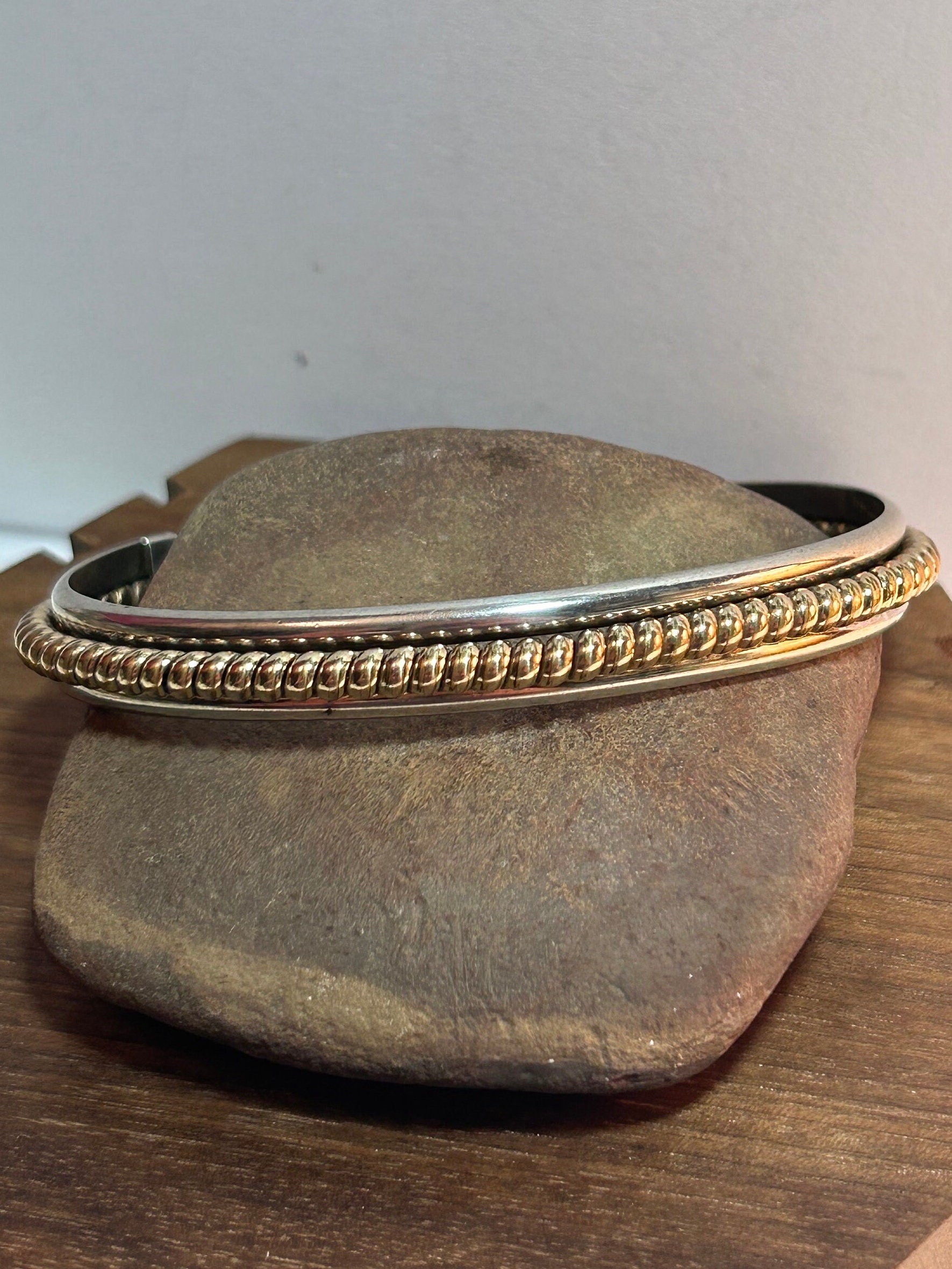 Tahe 12K Gold Sterling Cuff Bracelet Navajo 12KT GF 925