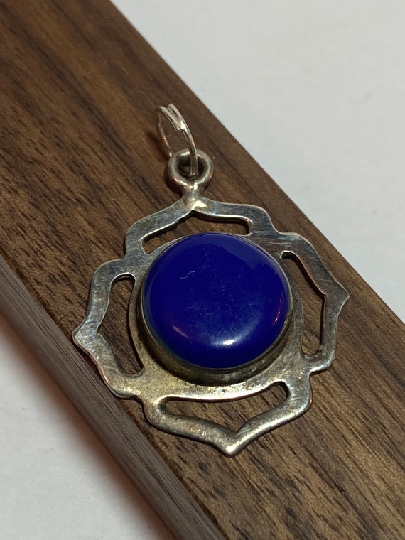 Taxco Lapis Sterling Pendant 925 Silver Lazuli 4 … - image 1