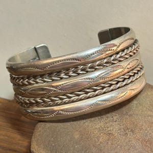 Tahe ヴィンテージ スターリングシルバー ストライプ&ロープ
