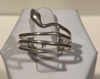 Sterling Silber Schlange Ring Sz 8,5 Cobra Reptilien 925 Silber Vintage Schmuck Jahrestag Geburtstag Weihnachten Geschenk Python Medusa Goth