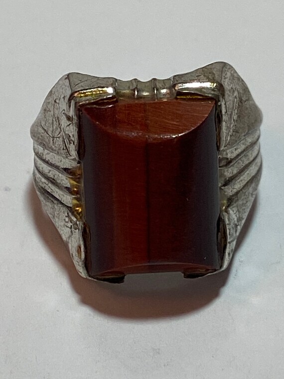 Petrified Wood Sterling Ring Sz 10 Clark & Coombs… - image 3