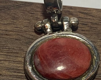 Inca Spiny Oyster 950 Sterling Pendant Silver Vintage Jewelry Southwestern Anniversary Birthday Christmas Gift Valentine's Mother's Charm