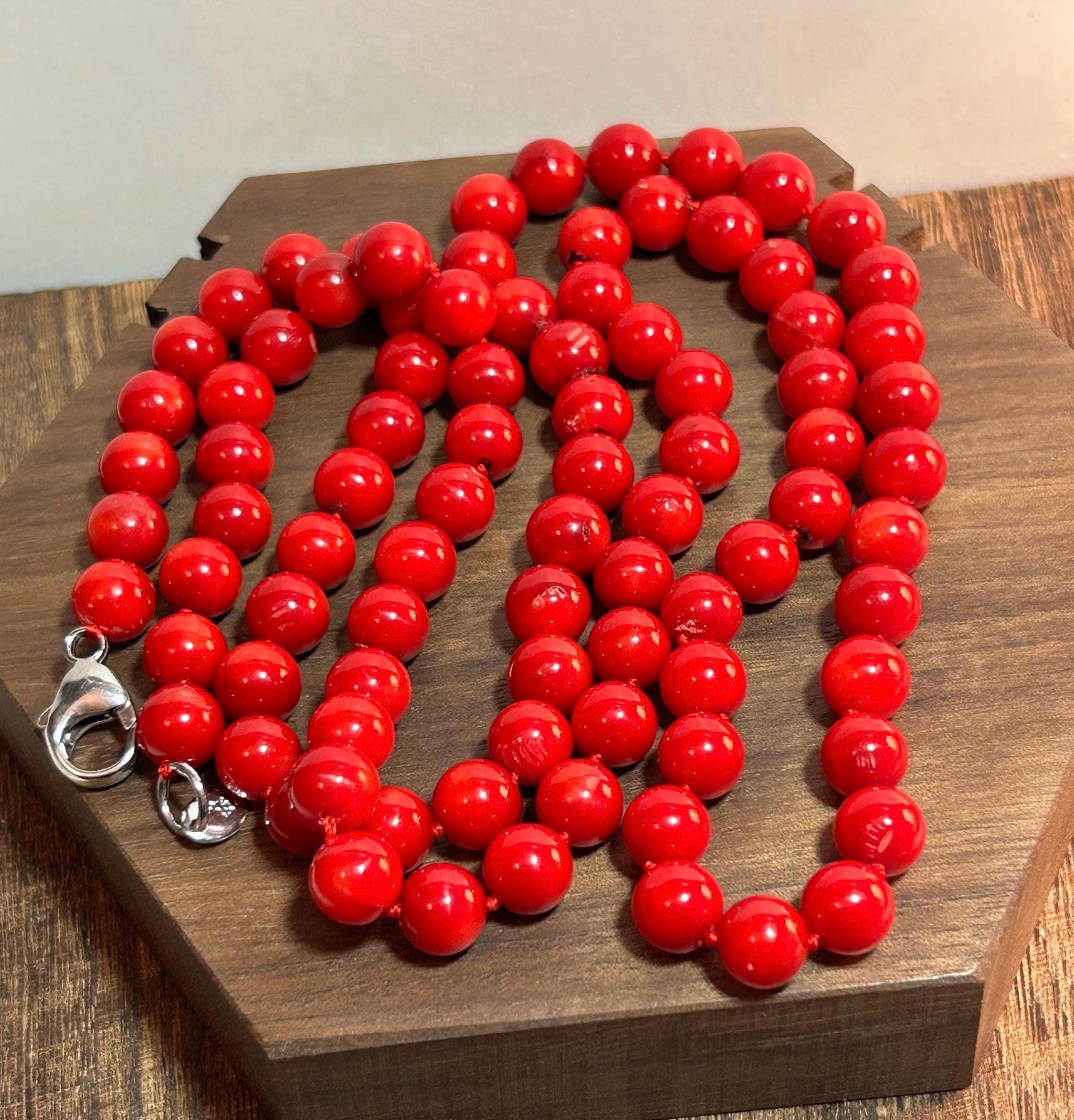 Red Coral Sterling Necklace 32