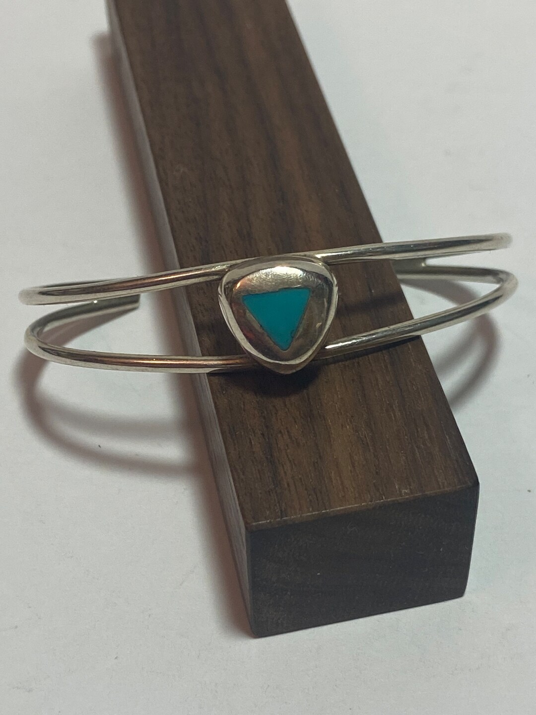 Bracelet Vintage Mexicain En Argent Sterling Et Turquoise - 20 Cm - Pierre Naturelle - Très Beau Modèle Ancien