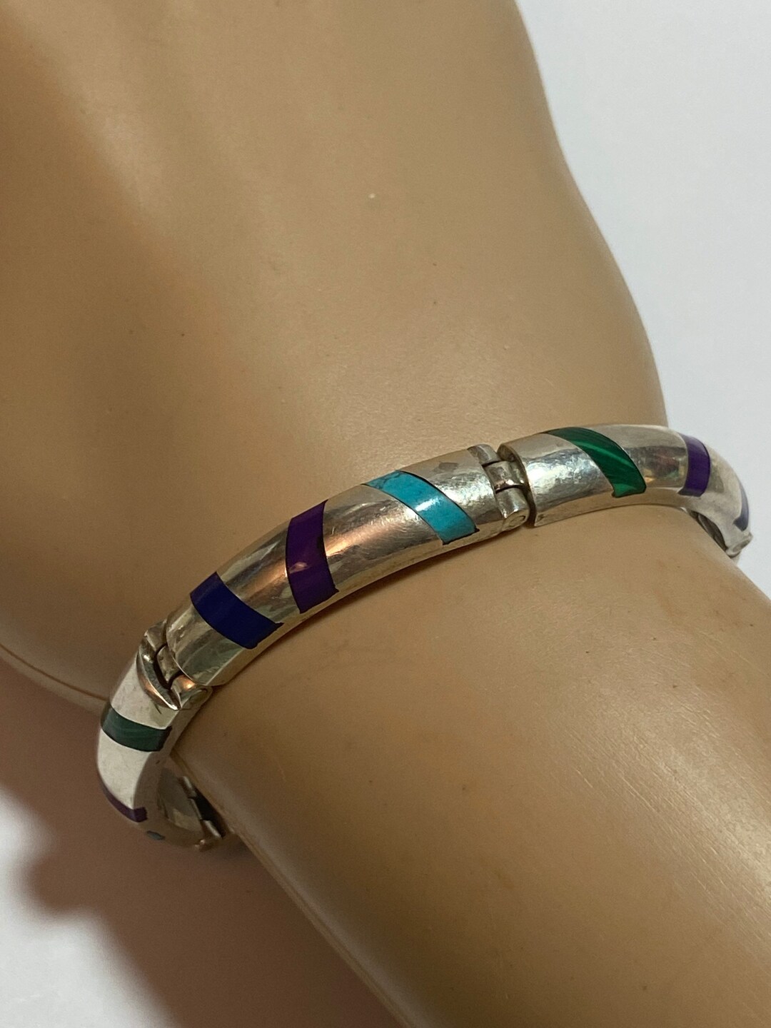 タスコ マルチストーン スターリングブレスレット 7インチ ターコイズ