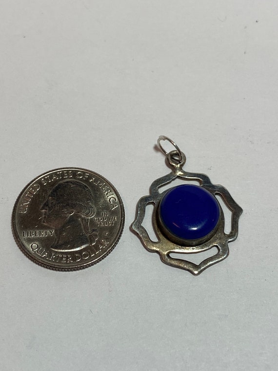 Taxco Lapis Sterling Pendant 925 Silver Lazuli 4 … - image 7