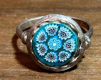 7 Interchangeable Orbs Ring: Macy Vintage Size 7 Sterling Silver Multi-Band Orb Ring - Sculptural Design main image 0