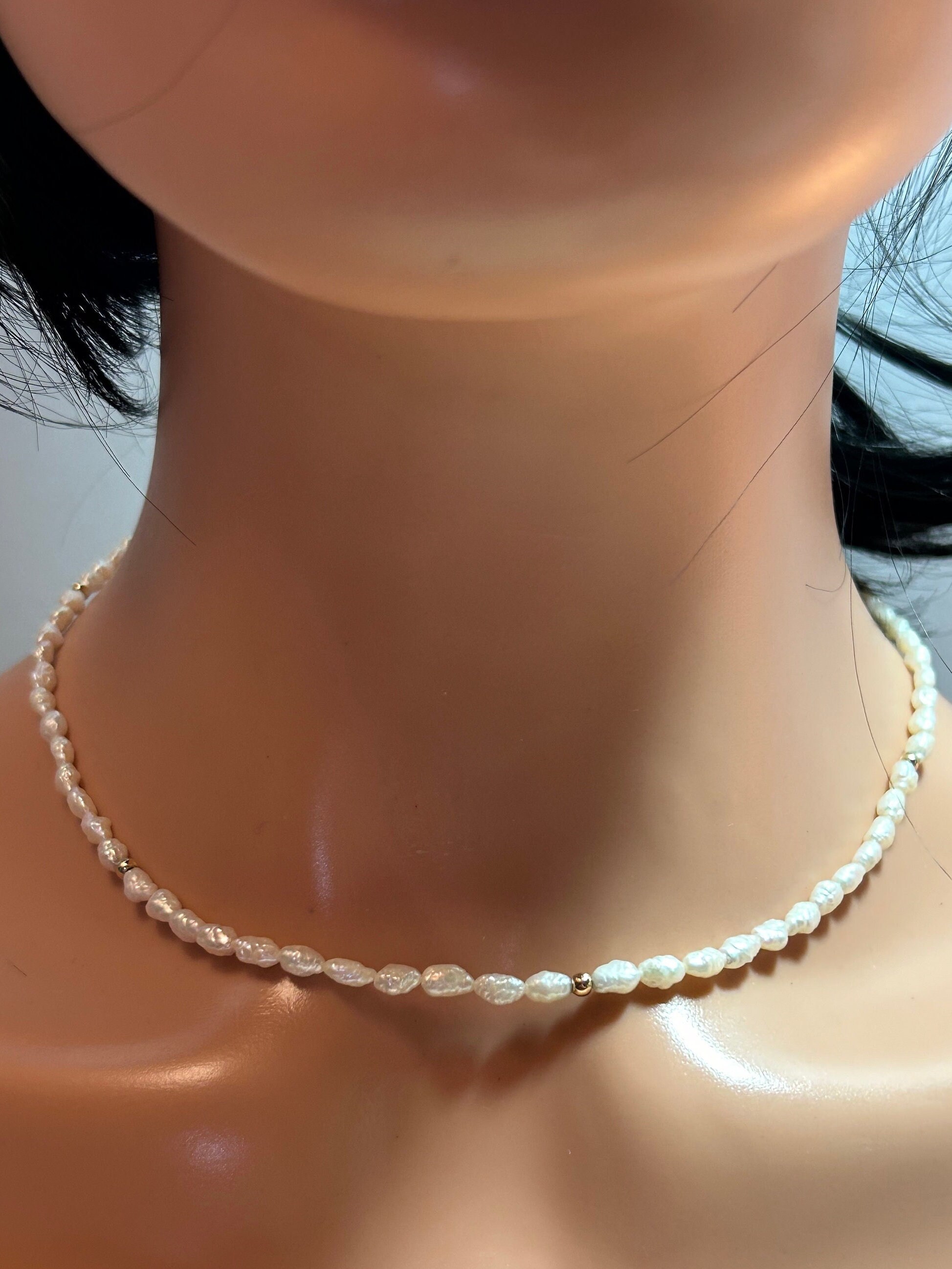 14K Pearl Necklace 16.5