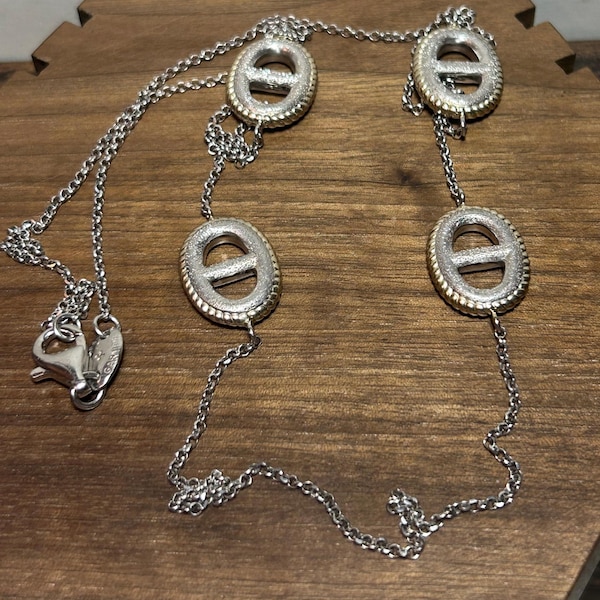 Charles Garnier 18K Sterling Necklace 27" Constellation 18KT Gold 925 Silver Paris France Vintage Jewelry Birthday Anniversary Gift Mother's