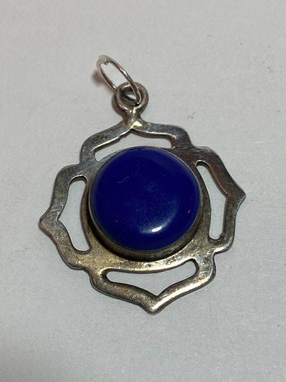 Taxco Lapis Sterling Pendant 925 Silver Lazuli 4 … - image 2