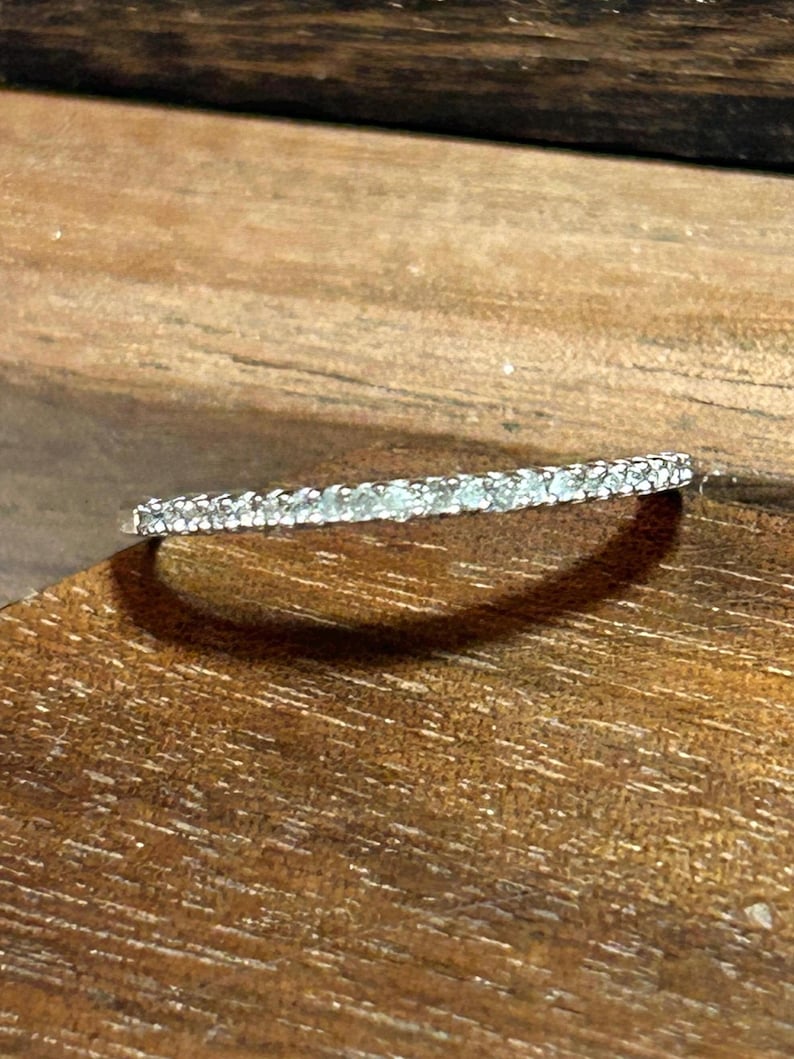 14K Diamond Band Ring .044ctw Stacking Sz 6 14KT Gold 925 Silver Vintage Jewelry Birthday Anniversary Christmas Gift Bridal Promise Wedding image 7