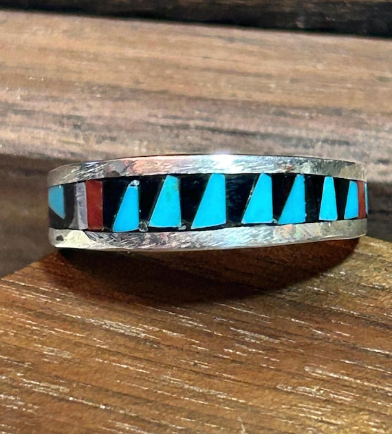 Zuni Multi Stone Sterling Ring Sz 7 1/2 Charlotte Dishta Sleeping