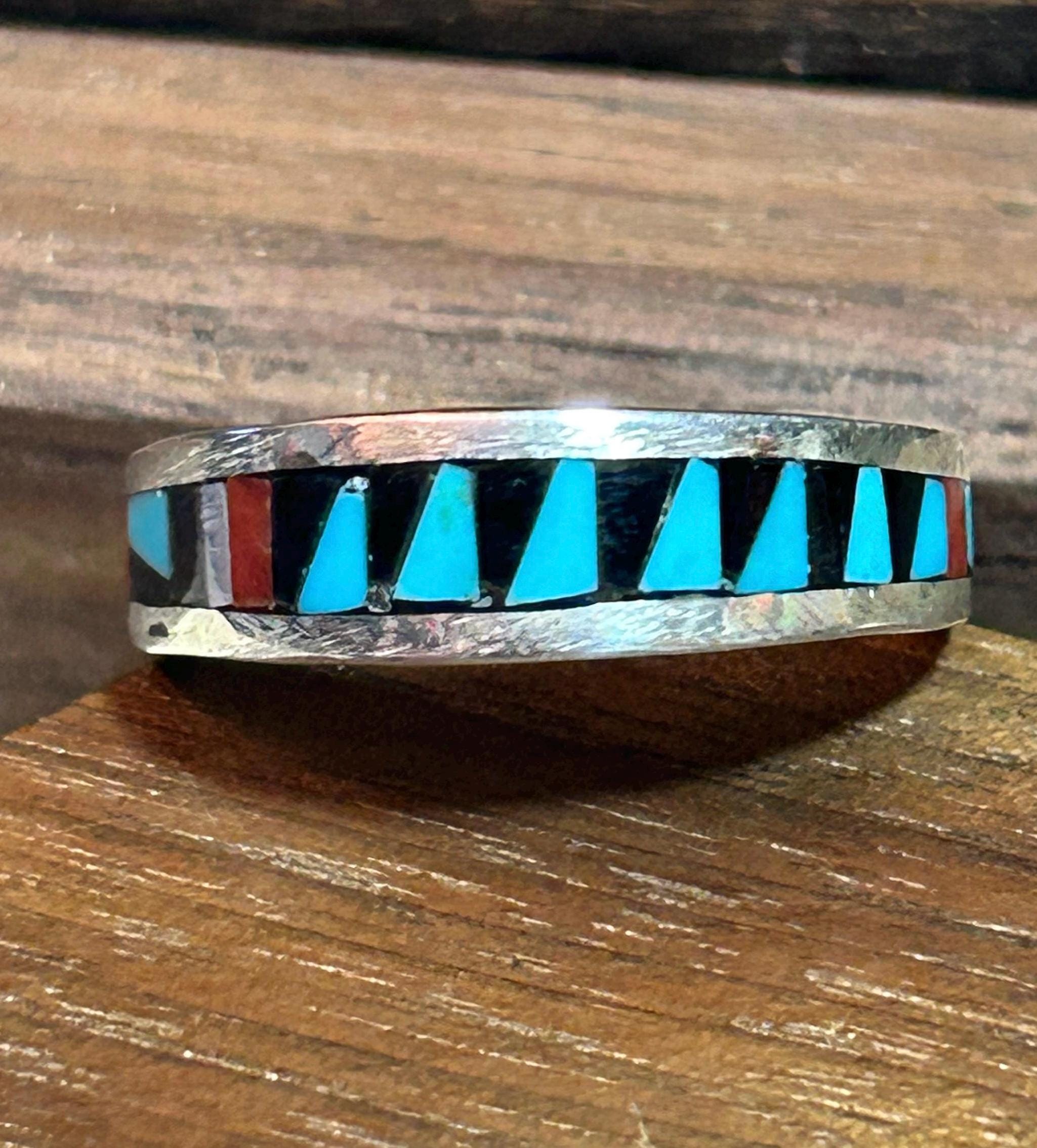 Zuni Multi Stone Sterling Ring Sz 7 1/2 Charlotte Dishta Sleeping